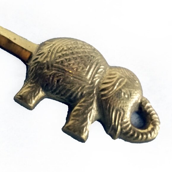 Vintage 7" Solid Brass Elephant Letter Opener - Picture 3 of 8